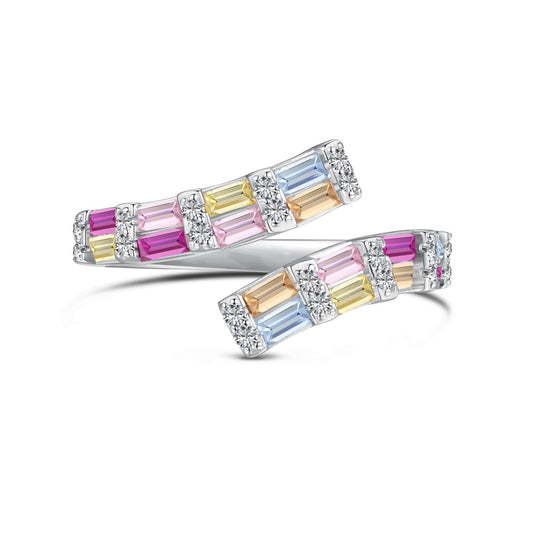 [Nova Jewelry]Charming Colorful Radiant Cut Adjustable Daily Ring