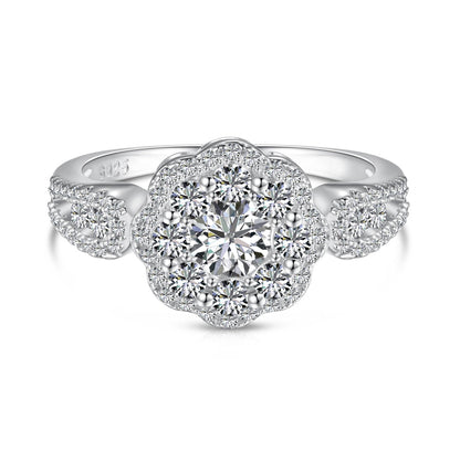 [Nova Jewelry]Delicate Colorful Round Cut Flower Shape Wedding Ring