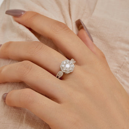 [Nova Jewelry]Delicate Colorful Round Cut Flower Shape Wedding Ring