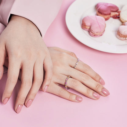 [Nova Jewelry]Sparkling Colorful Round Cut Tennis Ring