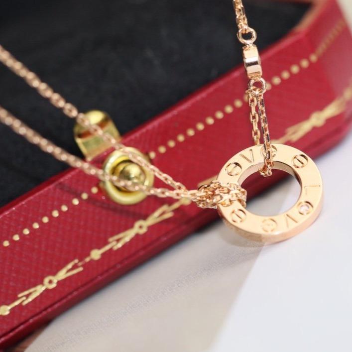 [BLUE TEARS]LOVE NECKLACE ADJUSTABLE ROSE GOLD 2 DIAMOND