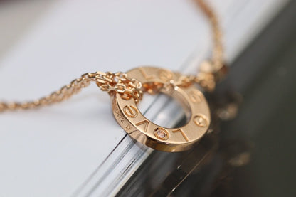 [BLUE TEARS]LOVE NECKLACE ADJUSTABLE ROSE GOLD 2 DIAMOND