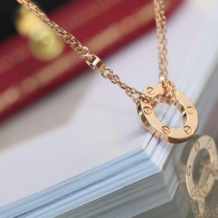 [BLUE TEARS]LOVE NECKLACE ADJUSTABLE ROSE GOLD 2 DIAMOND