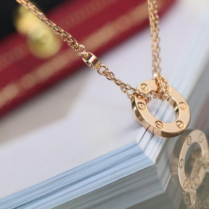 [BLUE TEARS]LOVE NECKLACE ADJUSTABLE ROSE GOLD 2 DIAMOND