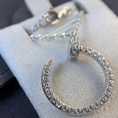 [BLUE TEARS]JUSTE NECKLACE SILVER DIAMONDS