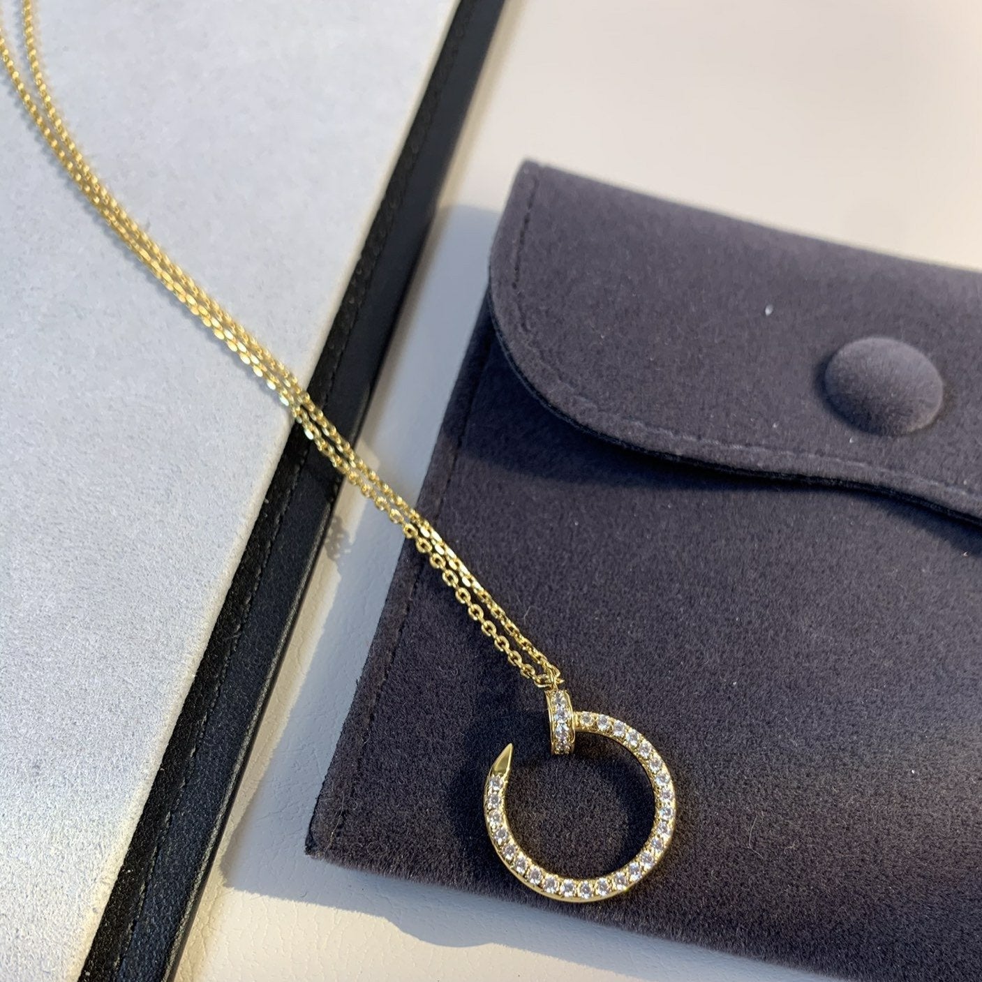 [BLUE TEARS]JUSTE NECKLACE GOLD DIAMONDS