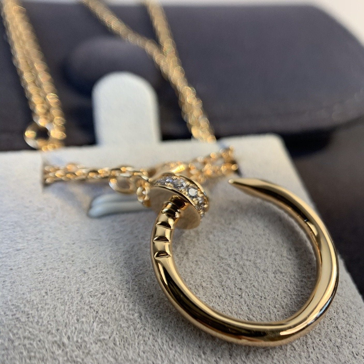 [BLUE TEARS]JUSTE NECKLACE PINK GOLD DIAMONDS