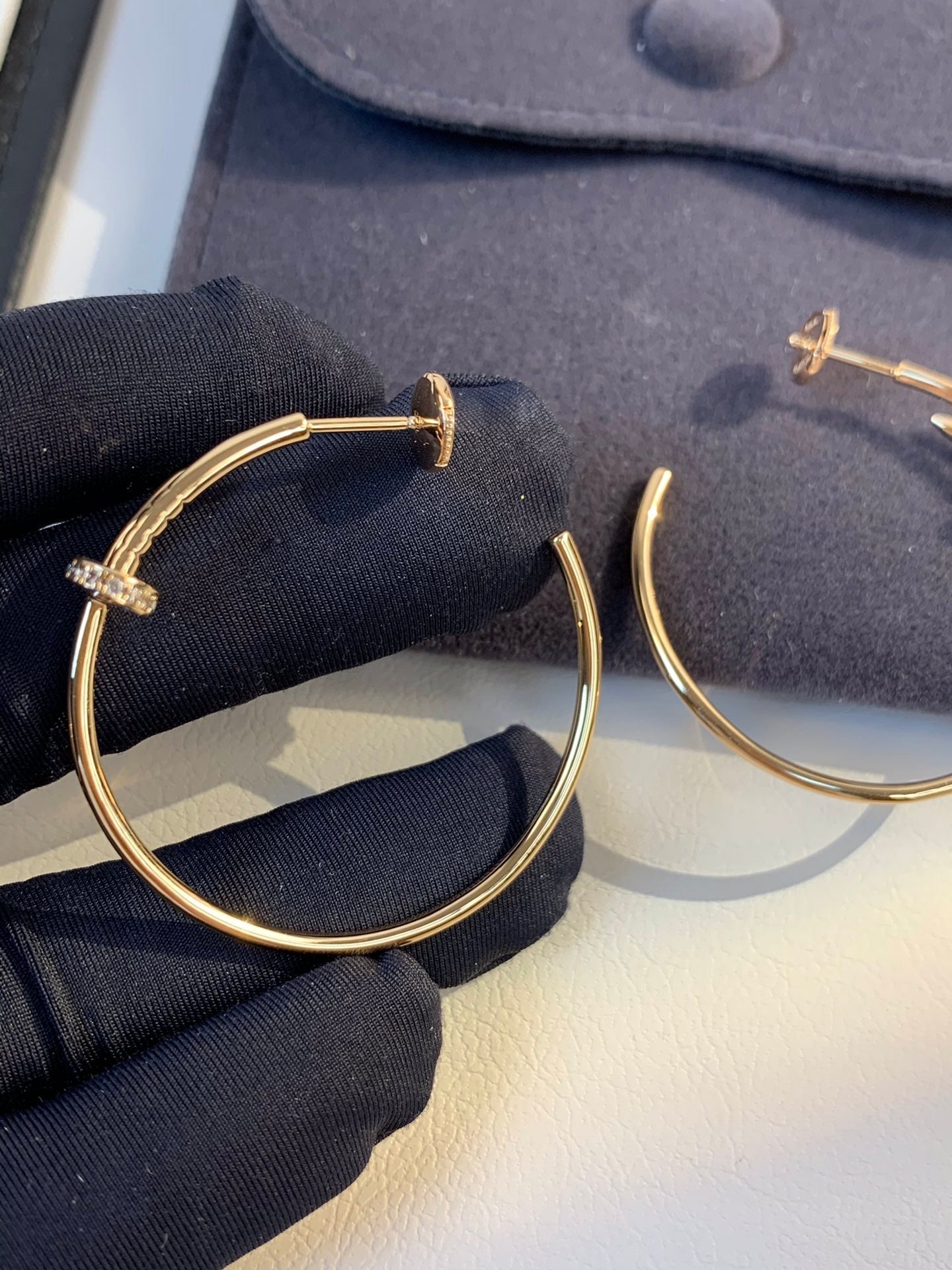 [BLUE TEARS]JUSTE EARRINGS GOLD DIAMONDS 1.8MM