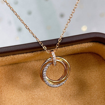 [BLUE TEARS]TRINITY NECKLACE SILVER GOLD PINK GOLD DIAMONDS
