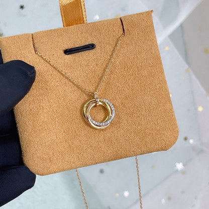 [BLUE TEARS]TRINITY NECKLACE SILVER GOLD PINK GOLD DIAMONDS