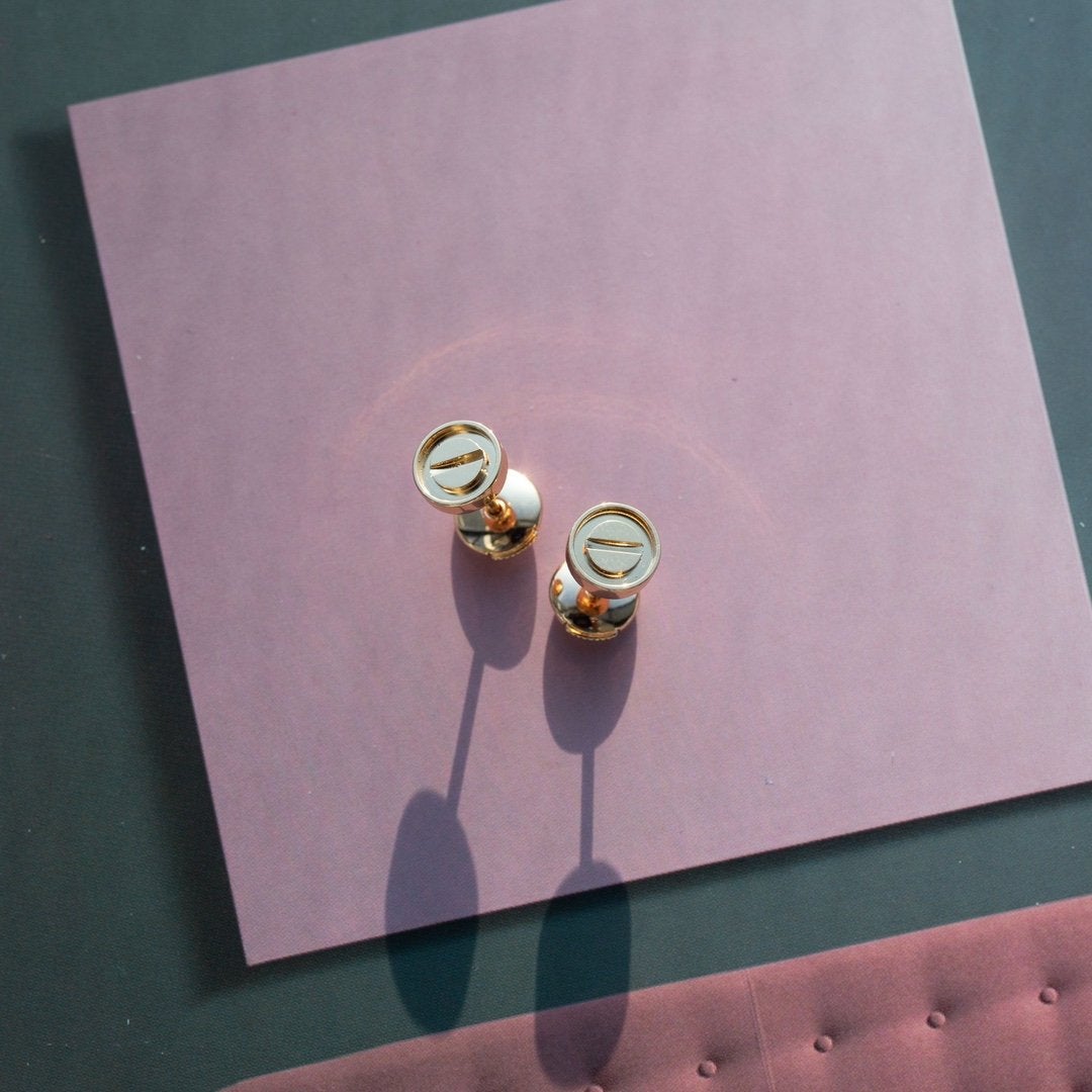 [BLUE TEARS]LOVE EARRINGS PINK GOLD 10MM