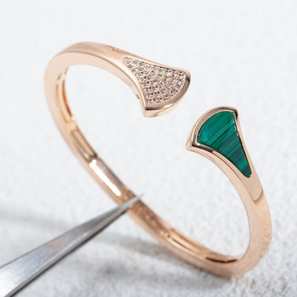 [BLUE TEARS]DREAM BRACELET OPEN MALACHITE PINK GOLD