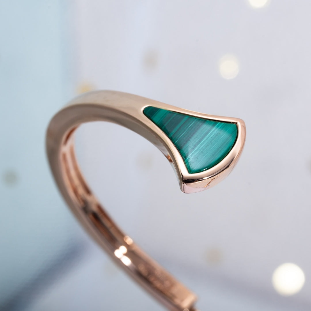 [BLUE TEARS]DREAM BRACELET OPEN MALACHITE PINK GOLD