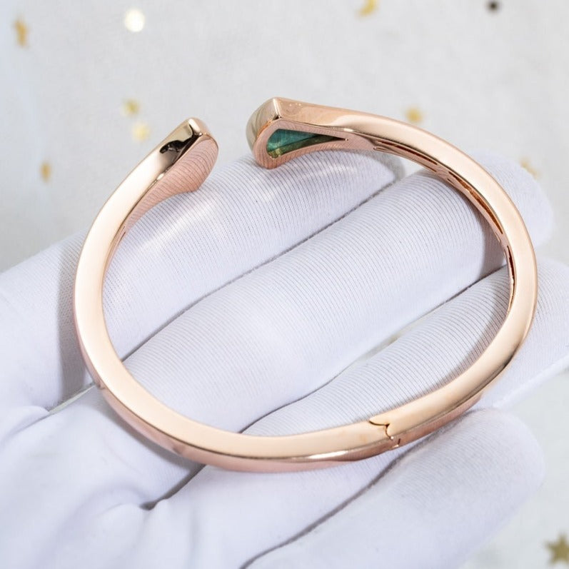 [BLUE TEARS]DREAM BRACELET OPEN MALACHITE PINK GOLD