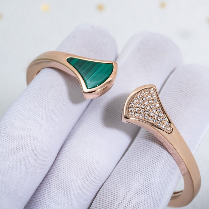 [BLUE TEARS]DREAM BRACELET OPEN MALACHITE PINK GOLD