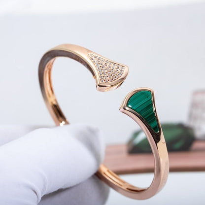 [BLUE TEARS]DREAM BRACELET OPEN MALACHITE PINK GOLD