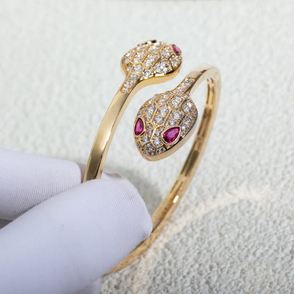 [BLUE TEARS]SERPENTI BRACELET PINK GOLD DIAMOND DOUBLE SNAKE
