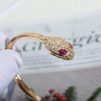 [BLUE TEARS]SERPENTI BRACELET PINK GOLD DIAMOND DOUBLE SNAKE