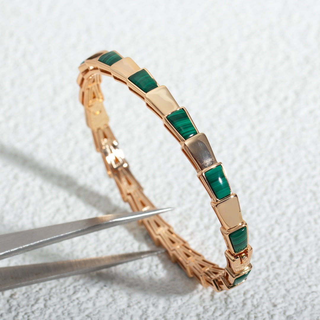 [BLUE TEARS]SERPENTI BRACELET PINK GOLD MALACHITE