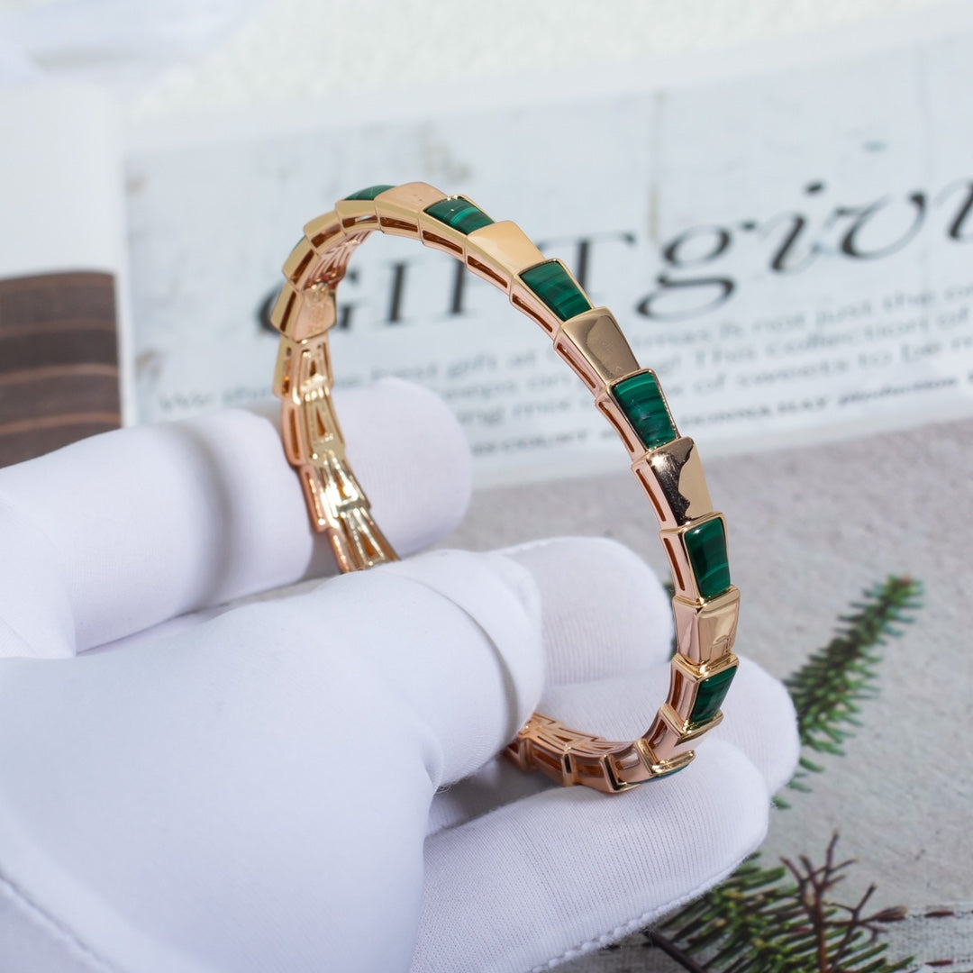 [BLUE TEARS]SERPENTI BRACELET PINK GOLD MALACHITE