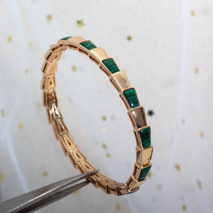 [BLUE TEARS]SERPENTI BRACELET PINK GOLD MALACHITE