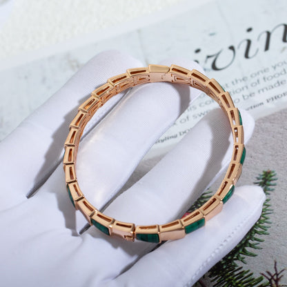 [BLUE TEARS]SERPENTI BRACELET PINK GOLD MALACHITE