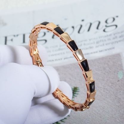 [BLUE TEARS]SERPENTI BRACELET PINK GOLD ONYX