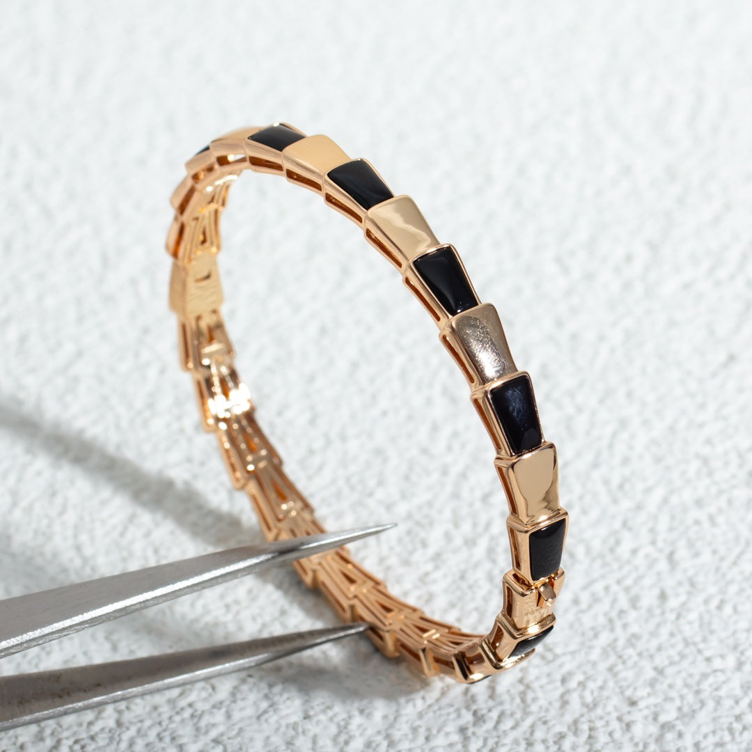 [BLUE TEARS]SERPENTI BRACELET PINK GOLD ONYX