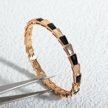 [BLUE TEARS]SERPENTI BRACELET PINK GOLD ONYX