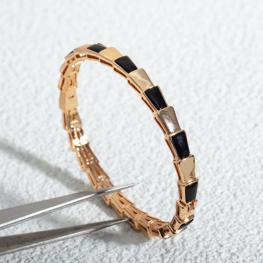 [BLUE TEARS]SERPENTI BRACELET PINK GOLD ONYX