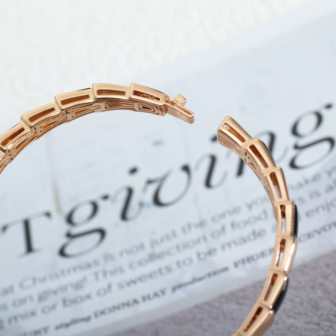 [BLUE TEARS]SERPENTI BRACELET PINK GOLD ONYX