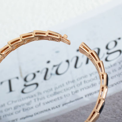 [BLUE TEARS]SERPENTI BRACELET PINK GOLD ONYX