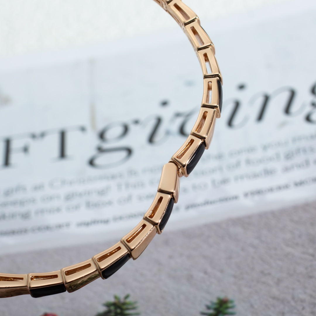 [BLUE TEARS]SERPENTI BRACELET PINK GOLD ONYX