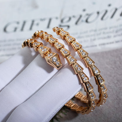 [BLUE TEARS]SERPENTI BRACELET PINK GOLD DIAMOND DOUBLE ROW