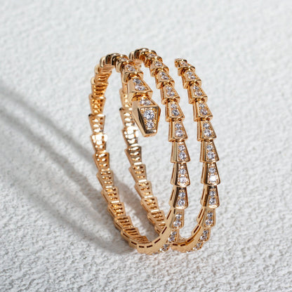 [BLUE TEARS]SERPENTI BRACELET PINK GOLD DIAMOND DOUBLE ROW