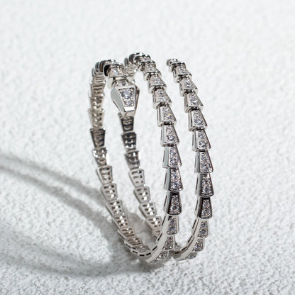 [BLUE TEARS]SERPENTI BRACELET SILVER DIAMOND DOUBLE ROW