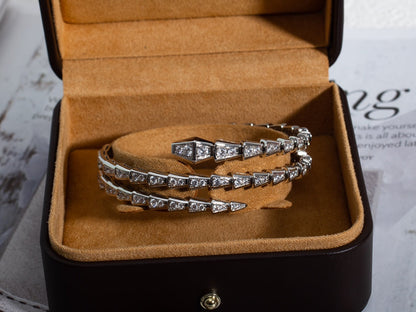 [BLUE TEARS]SERPENTI BRACELET SILVER DIAMOND DOUBLE ROW