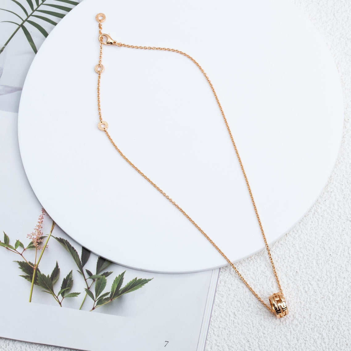 [BLUE TEARS]PARENTESI NECKLACE PINK GOLD
