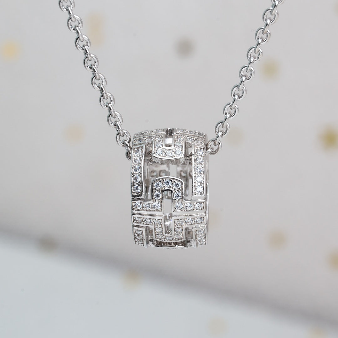 [BLUE TEARS]PARENTESI NECKLACE SILVER DIAMOND
