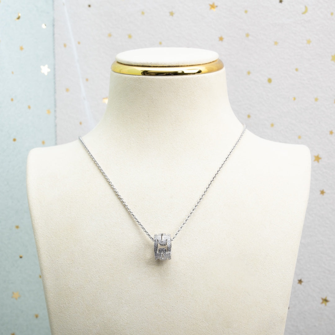 [BLUE TEARS]PARENTESI NECKLACE SILVER DIAMOND