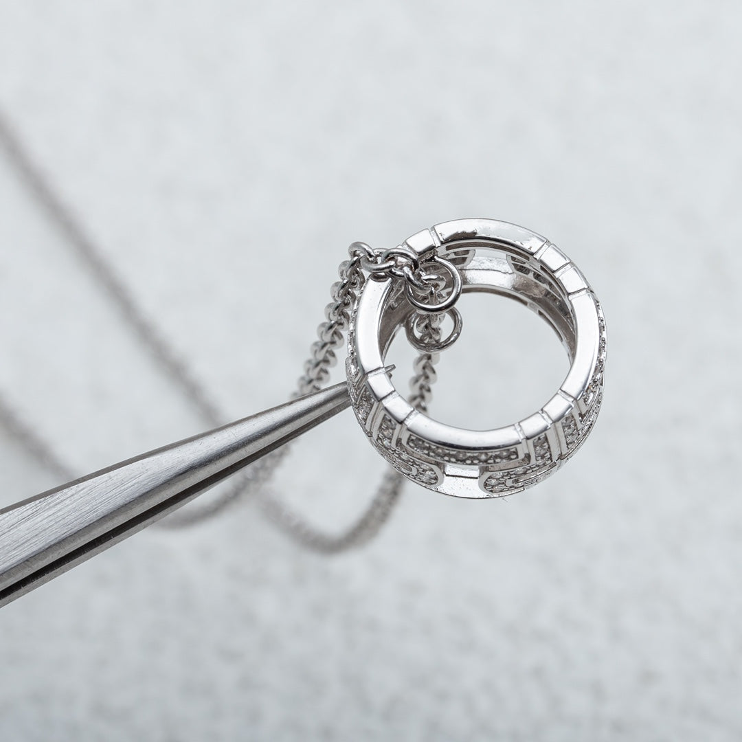 [BLUE TEARS]PARENTESI NECKLACE SILVER DIAMOND