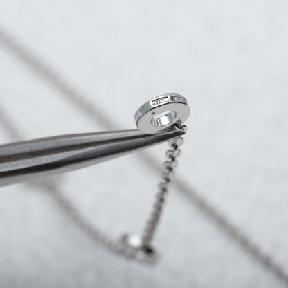 [BLUE TEARS]PARENTESI NECKLACE SILVER DIAMOND