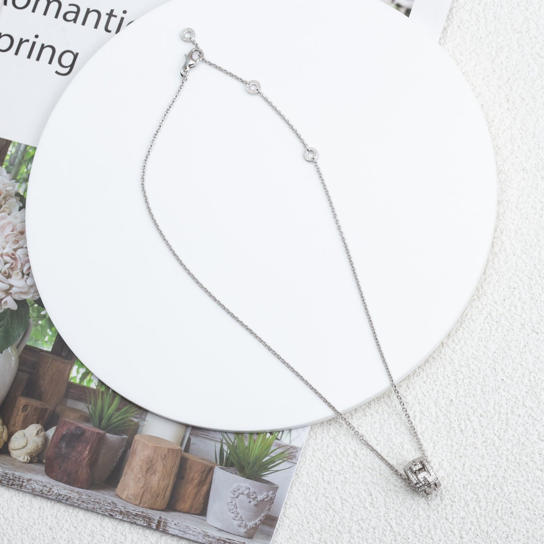 [BLUE TEARS]PARENTESI NECKLACE SILVER DIAMOND