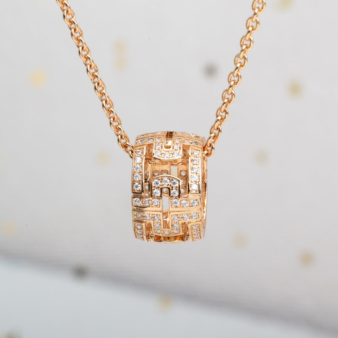 [BLUE TEARS]PARENTESI NECKLACE PINK GOLD DIAMOND