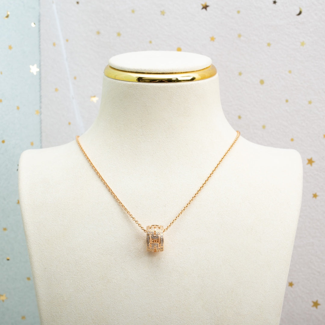[BLUE TEARS]PARENTESI NECKLACE PINK GOLD DIAMOND