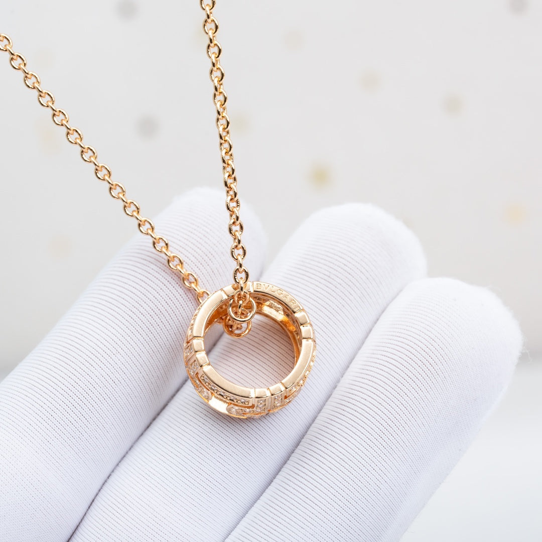 [BLUE TEARS]PARENTESI NECKLACE PINK GOLD DIAMOND