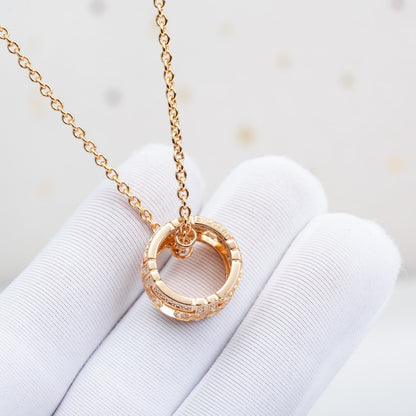 [BLUE TEARS]PARENTESI NECKLACE PINK GOLD DIAMOND