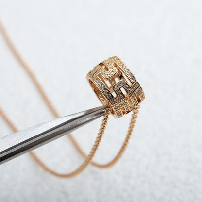 [BLUE TEARS]PARENTESI NECKLACE PINK GOLD DIAMOND