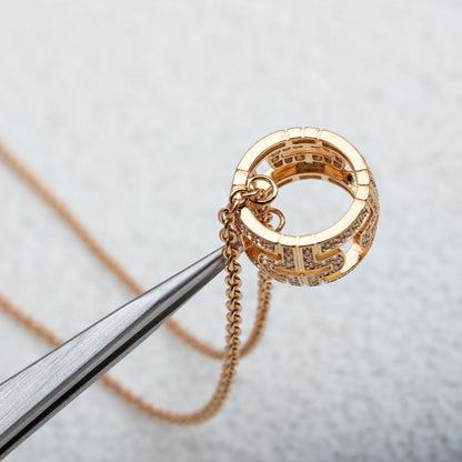 [BLUE TEARS]PARENTESI NECKLACE PINK GOLD DIAMOND