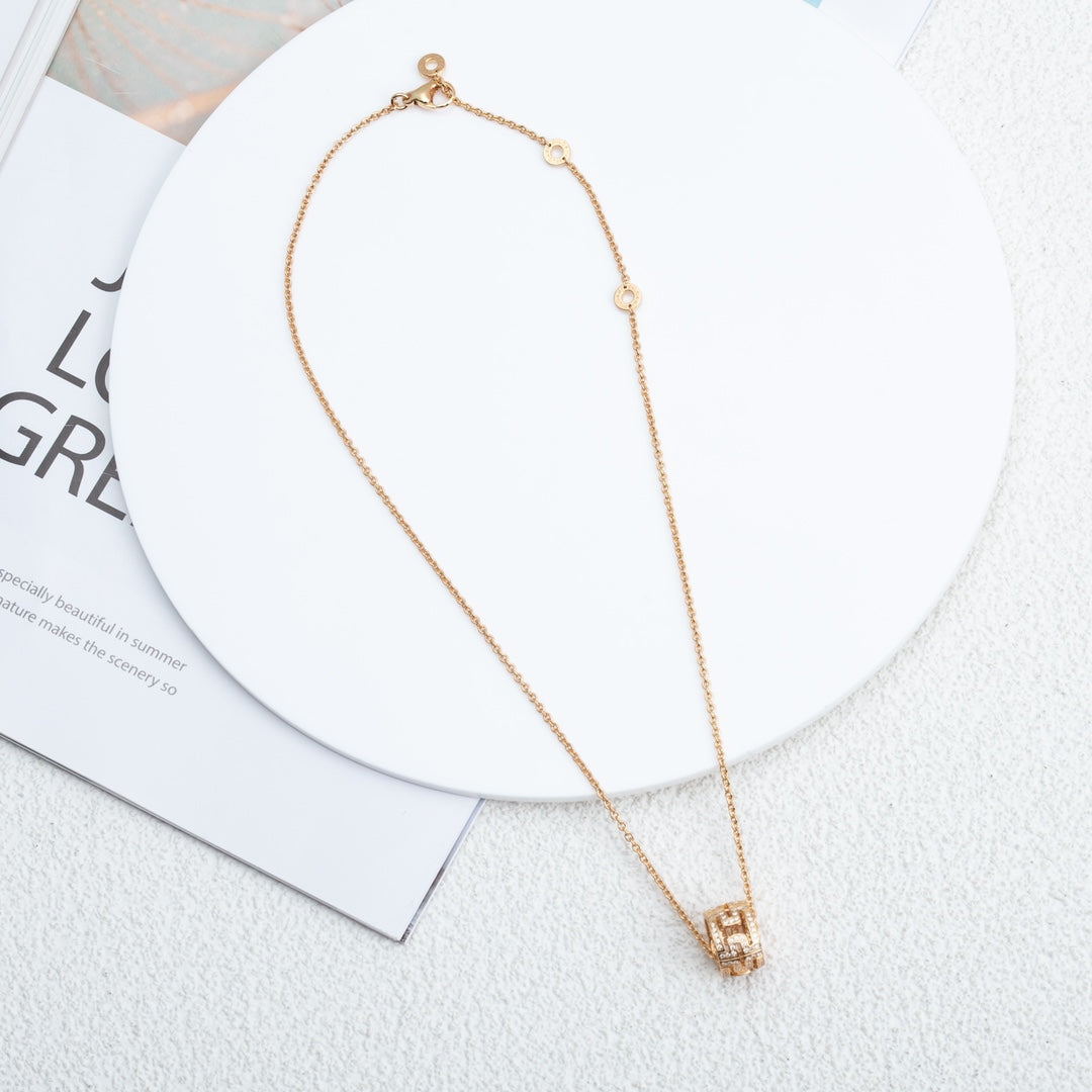 [BLUE TEARS]PARENTESI NECKLACE PINK GOLD DIAMOND